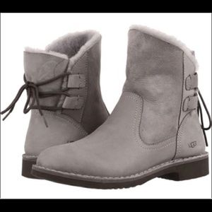 Naiyah Lace-Back Genuine Shearling Boot
